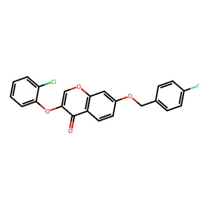 3-(2-Chlorophenoxy)-7-[(4-fluorophenyl)methoxy]chromen-4-one structure