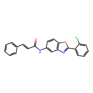 (E)-N-[2-(2-chlorophenyl)-1,3-benzoxazol-5-yl]-3-phenylprop-2-enamide structure