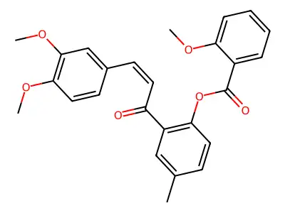 2-[3-(3,4-Dimethoxyphenyl)-1-oxo-2-propen-1-yl]-4-methylphenyl 2-methoxybenzoate structure