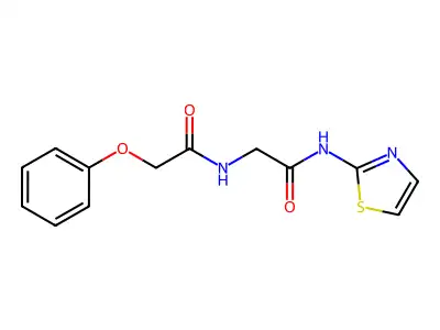 2-phenoxy-N-{[(1,3-thiazol-2-yl)carbamoyl]methyl}acetamide structure