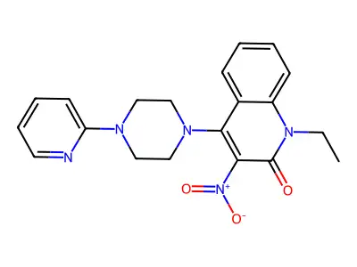 1-Ethyl-3-nitro-4-(4-pyridin-2-ylpiperazin-1-yl)quinolin-2-one structure