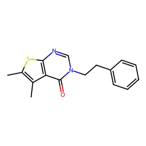 5,6-dimethyl-3-(2-phenylethyl)thieno[2,3-d]pyrimidin-4(3H)-one structure