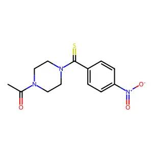 1-Acetyl-4-[(4-nitrophenyl)carbonothioyl]piperazine structure