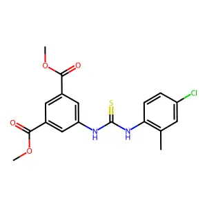 dimethyl 5-(3-(4-chloro-2-methylphenyl)thioureido)isophthalate structure