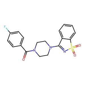 [4-(1,1-Dioxo-1,2-benzothiazol-3-yl)piperazin-1-yl]-(4-fluorophenyl)methanone structure