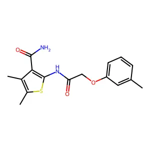 4,5-Dimethyl-2-(2-(m-tolyloxy)acetamido)thiophene-3-carboxamide structure