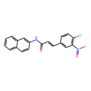 (E)-3-(4-chloro-3-nitrophenyl)-N-naphthalen-2-ylprop-2-enamide structure
