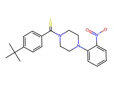 (4-(Tert-butyl)phenyl)(4-(2-nitrophenyl)piperazin-1-yl)methanethione structure