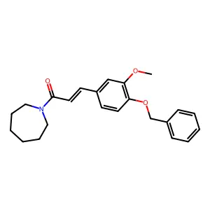 (E)-1-(azepan-1-yl)-3-(4-(benzyloxy)-3-methoxyphenyl)prop-2-en-1-one structure
