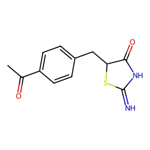 5-(4-Acetyl-benzyl)-2-imino-thiazolidin-4-one structure