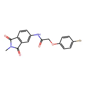 2-(4-bromophenoxy)-N-(2-methyl-1,3-dioxoisoindol-5-yl)acetamide structure