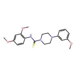 N-(2,4-dimethoxyphenyl)-4-(3-methoxyphenyl)piperazine-1-carbothioamide structure