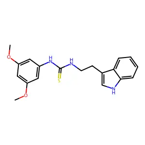 N-(3,5-dimethoxyphenyl)-N'-[2-(1H-indol-3-yl)ethyl]thiourea structure
