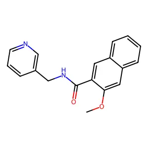 3-methoxy-N-(pyridin-3-ylmethyl)naphthalene-2-carboxamide structure