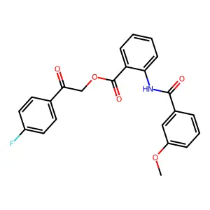 2-(4-Fluorophenyl)-2-oxoethyl 2-[(3-methoxybenzoyl)amino]benzoate structure