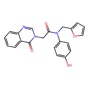 N-(furan-2-ylmethyl)-N-(4-hydroxyphenyl)-2-(4-oxoquinazolin-3-yl)acetamide structure
