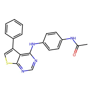 N-[4-[(5-phenylthieno[2,3-d]pyrimidin-4-yl)amino]phenyl]acetamide structure
