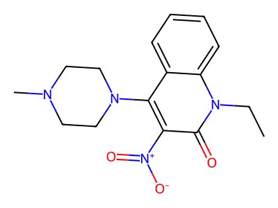 1-ethyl-4-(4-methylpiperazin-1-yl)-3-nitroquinolin-2(1H)-one structure