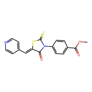 (E)-methyl 4-(4-oxo-5-(pyridin-4-ylmethylene)-2-thioxothiazolidin-3-yl)benzoate structure