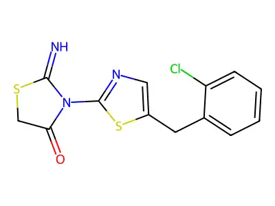 3-[5-[(2-Chlorophenyl)methyl]-1,3-thiazol-2-yl]-2-imino-1,3-thiazolidin-4-one structure