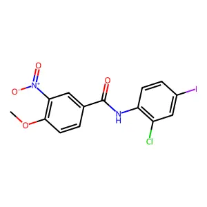 N-(2-chloro-4-iodophenyl)-4-methoxy-3-nitrobenzamide structure
