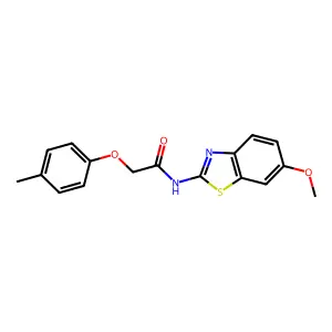N-(6-methoxy-1,3-benzothiazol-2-yl)-2-(4-methylphenoxy)acetamide structure