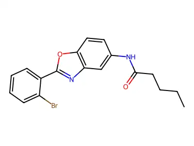 N-[2-(2-bromophenyl)-1,3-benzoxazol-5-yl]pentanamide structure