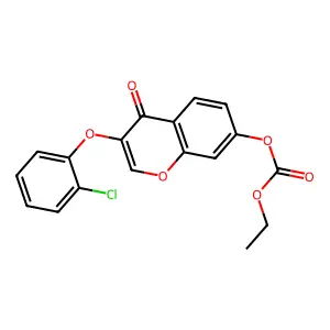 3-(2-chlorophenoxy)-4-oxo-4H-chromen-7-yl ethyl carbonate structure