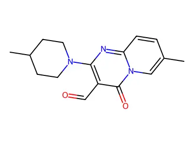 7-methyl-2-(4-methylpiperidin-1-yl)-4-oxo-4H-pyrido[1,2-a]pyrimidine-3-carbaldehyde structure