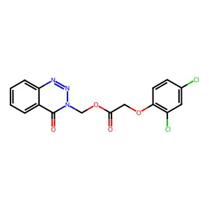 (4-oxo-1,2,3-benzotriazin-3(4H)-yl)methyl (2,4-dichlorophenoxy)acetate structure