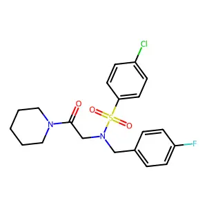 4-chloro-N-(4-fluorobenzyl)-N-[2-oxo-2-(piperidin-1-yl)ethyl]benzenesulfonamide structure