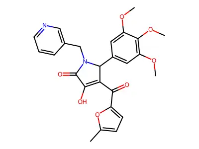 4-hydroxy-3-(5-methylfuran-2-carbonyl)-1-(pyridin-3-ylmethyl)-2-(3,4,5-trimethoxyphenyl)-2H-pyrrol-5-one structure