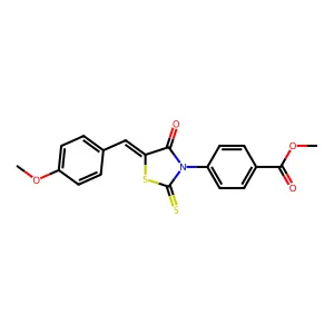 methyl 4-[(5E)-5-(4-methoxybenzylidene)-4-oxo-2-thioxo-1,3-thiazolidin-3-yl]benzoate structure