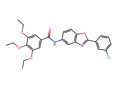 N-[2-(3-chlorophenyl)-1,3-benzoxazol-5-yl]-3,4,5-triethoxybenzamide structure