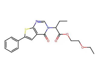 2-ethoxyethyl 2-(4-oxo-6-phenylthieno[2,3-d]pyrimidin-3(4H)-yl)butanoate structure