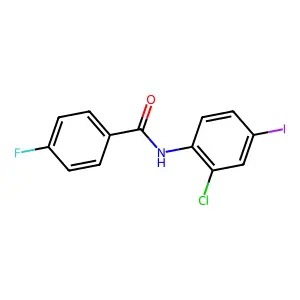 N-(2-chloro-4-iodophenyl)-4-fluorobenzamide structure