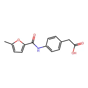 4-(((5-Methyl-2-furanyl)carbonyl)amino)benzeneacetic acid structure