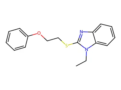 1-Ethyl-2-(2-phenoxyethylsulfanyl)benzimidazole structure