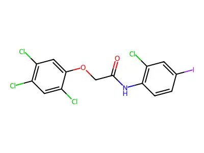 N-(2-chloro-4-iodophenyl)-2-(2,4,5-trichlorophenoxy)acetamide structure