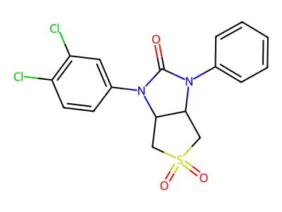 1-(3,4-dichlorophenyl)-3-phenyltetrahydro-1H-thieno[3,4-d]imidazol-2(3H)-one 5,5-dioxide structure