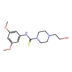 N-(3,5-dimethoxyphenyl)-4-(2-hydroxyethyl)piperazine-1-carbothioamide structure