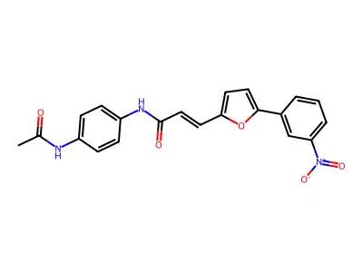 (E)-N-(4-acetamidophenyl)-3-(5-(3-nitrophenyl)furan-2-yl)acrylamide structure