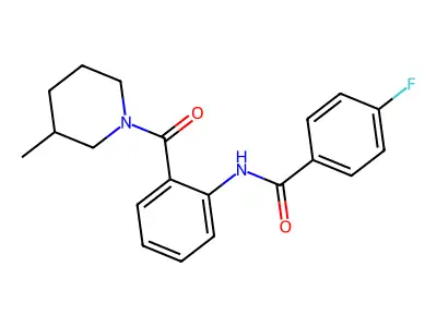 4-fluoro-N-[2-(3-methylpiperidine-1-carbonyl)phenyl]benzamide structure