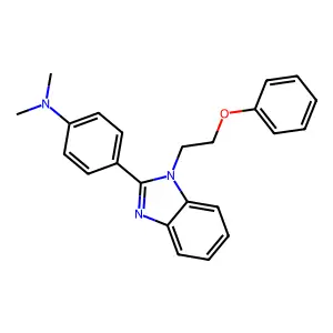 N,N-dimethyl-4-(1-(2-phenoxyethyl)-1H-benzo[d]imidazol-2-yl)aniline structure