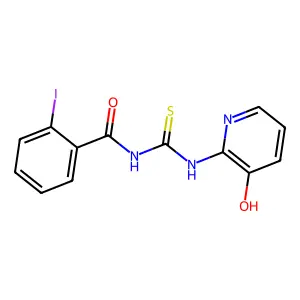 N-[(3-hydroxypyridin-2-yl)carbamothioyl]-2-iodobenzamide structure