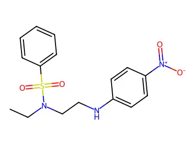 N-ethyl-N-{2-[(4-nitrophenyl)amino]ethyl}benzenesulfonamide structure