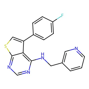 5-(4-fluorophenyl)-N-(pyridin-3-ylmethyl)thieno[2,3-d]pyrimidin-4-amine structure