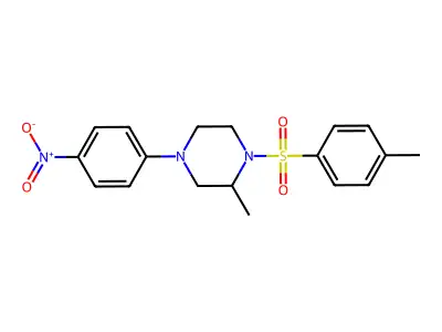 2-Methyl-1-[(4-methylphenyl)sulfonyl]-4-(4-nitrophenyl)piperazine structure