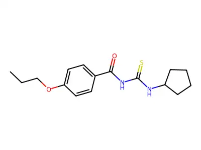 N-(环戊基硫代氨基甲酰基)-4-丙氧基苯甲酰胺 structure