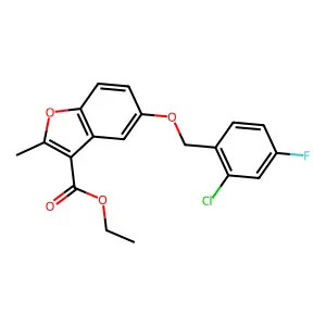 Ethyl 5-[(2-chloro-4-fluorophenyl)methoxy]-2-methyl-1-benzofuran-3-carboxylate structure